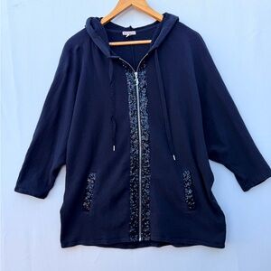 Juicy Couture McBling Aesthetic Sequin Zip-Up Hoodie Size L